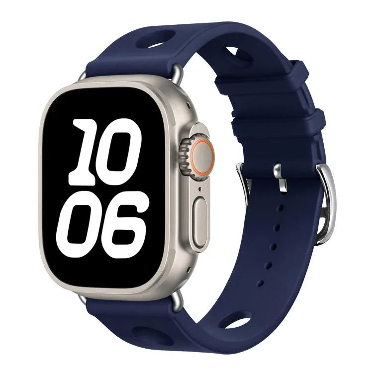Silikonarmband mit Leiterschnalle, passend für Apple Watch 46 mm / 49 mm / 45 mm / 44 mm und 42 mm / 41 mm / 40 mm / 38 mm