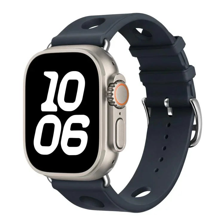 Silikonarmband mit Leiterschnalle, passend für Apple Watch 46 mm / 49 mm / 45 mm / 44 mm und 42 mm / 41 mm / 40 mm / 38 mm