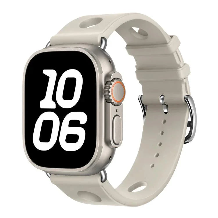 Silikonarmband mit Leiterschnalle, passend für Apple Watch 46 mm / 49 mm / 45 mm / 44 mm und 42 mm / 41 mm / 40 mm / 38 mm