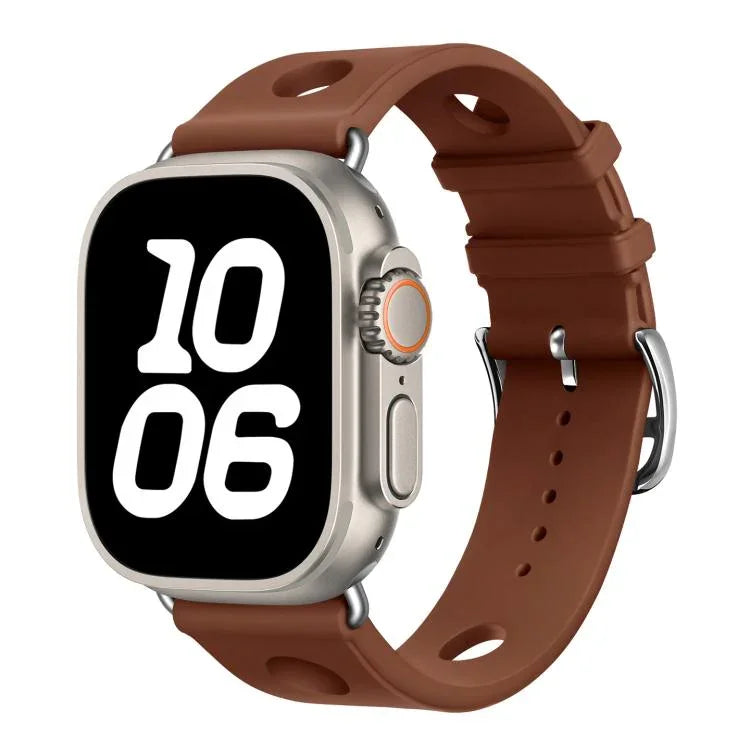 Silikonarmband mit Leiterschnalle, passend für Apple Watch 46 mm / 49 mm / 45 mm / 44 mm und 42 mm / 41 mm / 40 mm / 38 mm