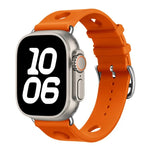 Silikonarmband mit Leiterschnalle, passend für Apple Watch 46 mm / 49 mm / 45 mm / 44 mm und 42 mm / 41 mm / 40 mm / 38 mm
