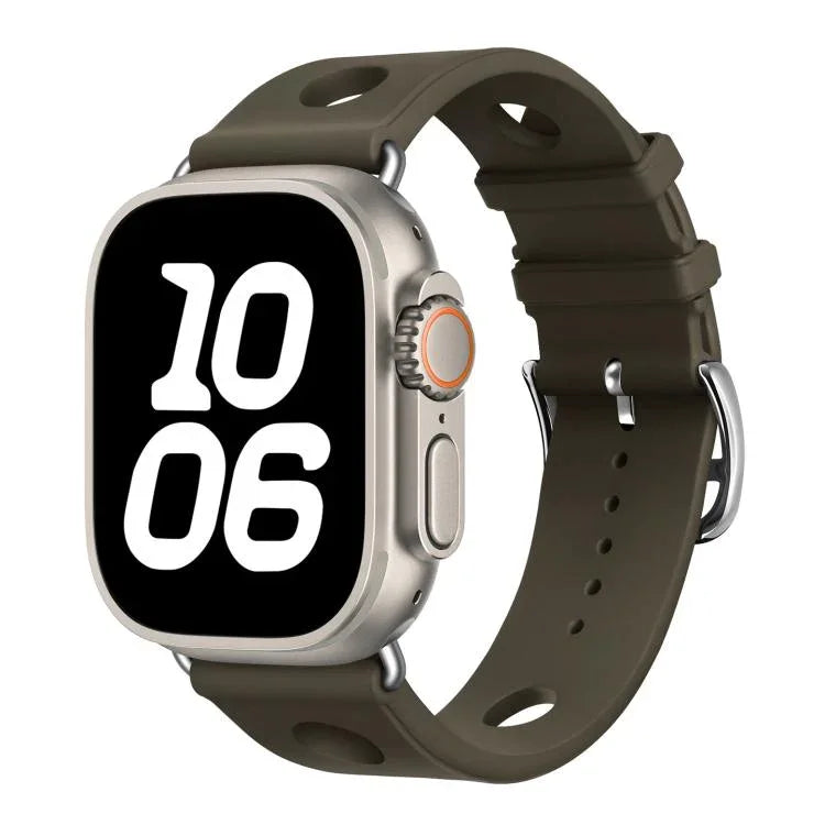 Silikonarmband mit Leiterschnalle, passend für Apple Watch 46 mm / 49 mm / 45 mm / 44 mm und 42 mm / 41 mm / 40 mm / 38 mm