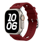 Silikonarmband mit Leiterschnalle, passend für Apple Watch 46 mm / 49 mm / 45 mm / 44 mm und 42 mm / 41 mm / 40 mm / 38 mm