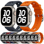 Silikonarmband mit Leiterschnalle, passend für Apple Watch 46 mm / 49 mm / 45 mm / 44 mm und 42 mm / 41 mm / 40 mm / 38 mm
