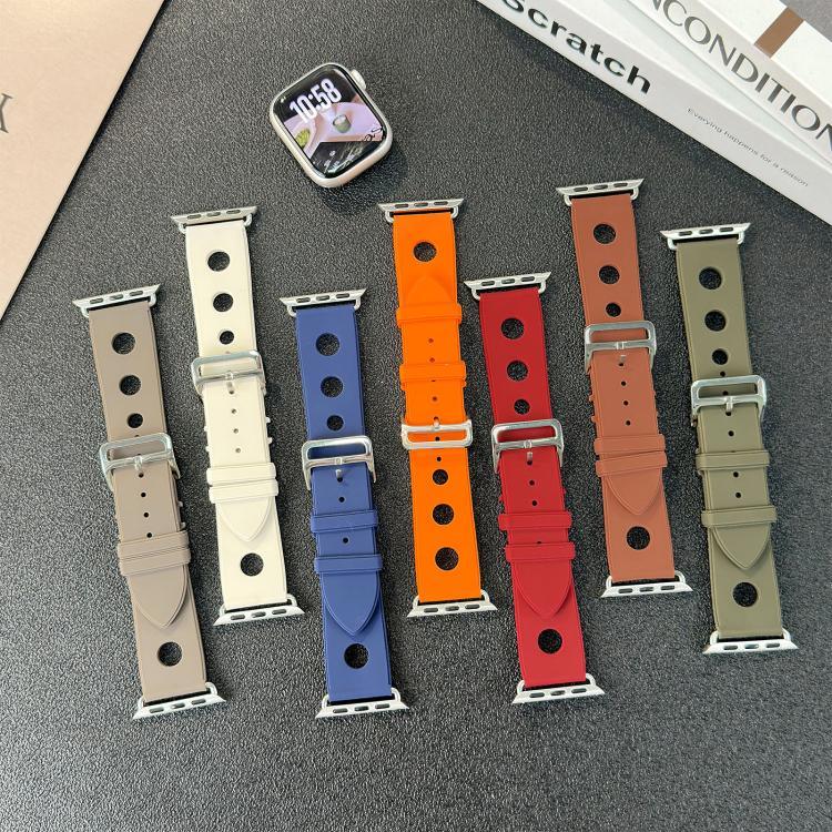 Silikonarmband mit Leiterschnalle, passend für Apple Watch 46 mm / 49 mm / 45 mm / 44 mm und 42 mm / 41 mm / 40 mm / 38 mm