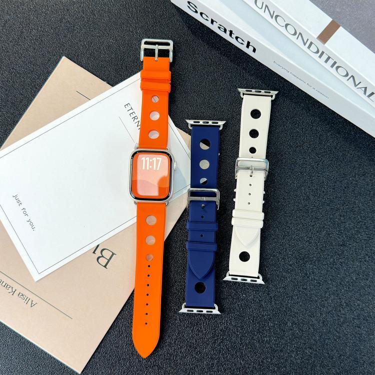 Silikonarmband mit Leiterschnalle, passend für Apple Watch 46 mm / 49 mm / 45 mm / 44 mm und 42 mm / 41 mm / 40 mm / 38 mm