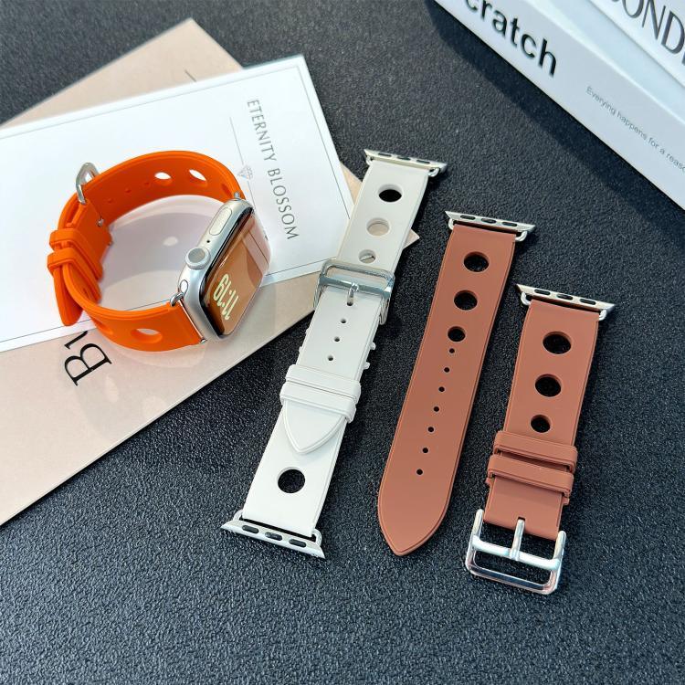 Silikonarmband mit Leiterschnalle, passend für Apple Watch 46 mm / 49 mm / 45 mm / 44 mm und 42 mm / 41 mm / 40 mm / 38 mm
