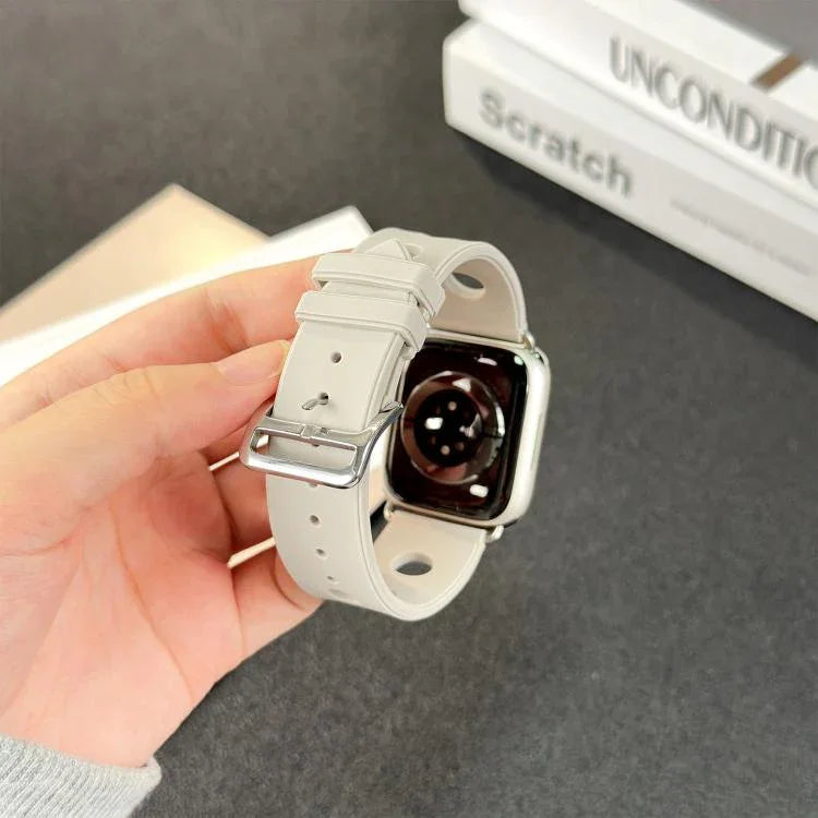 Silikonarmband mit Leiterschnalle, passend für Apple Watch 46 mm / 49 mm / 45 mm / 44 mm und 42 mm / 41 mm / 40 mm / 38 mm