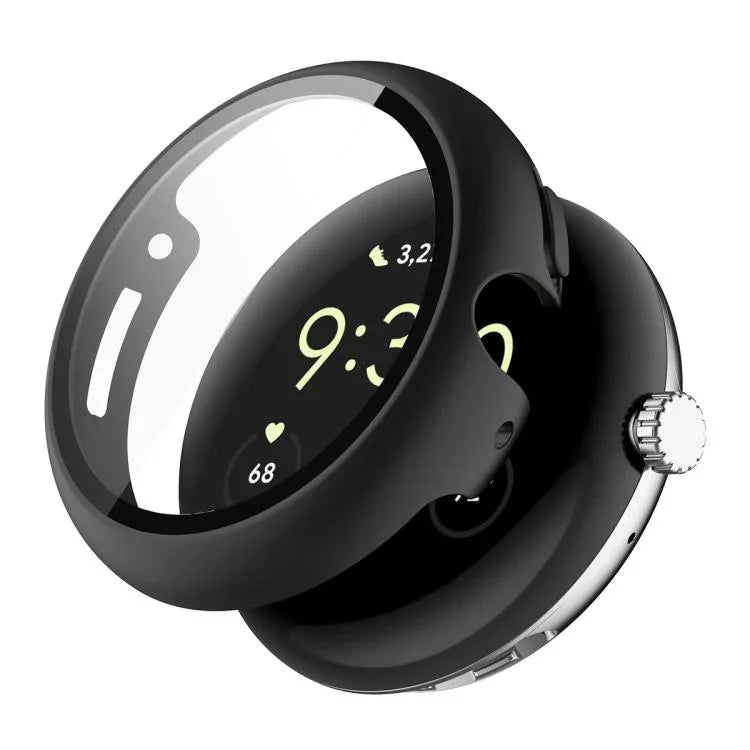 ENKAY Hat-Prince Vollflächige Schutzfolie aus gehärtetem Glas mit integrierter PC-Schutzhülle für Google Pixel Watch 4 (45 mm) und Google Pixel Watch 4 (41 mm)