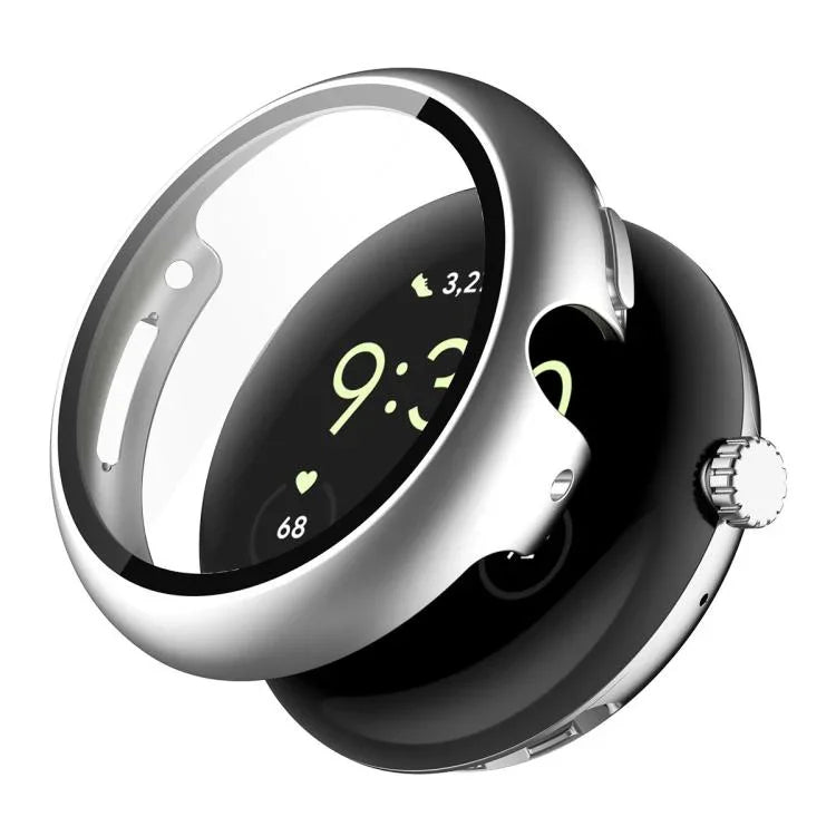 ENKAY Hat-Prince Vollflächige Schutzfolie aus gehärtetem Glas mit integrierter PC-Schutzhülle für Google Pixel Watch 4 (45 mm) und Google Pixel Watch 4 (41 mm)