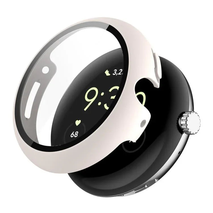ENKAY Hat-Prince Vollflächige Schutzfolie aus gehärtetem Glas mit integrierter PC-Schutzhülle für Google Pixel Watch 4 (45 mm) und Google Pixel Watch 4 (41 mm)