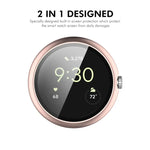 ENKAY Hat-Prince Vollflächige Schutzfolie aus gehärtetem Glas mit integrierter PC-Schutzhülle für Google Pixel Watch 4 (45 mm) und Google Pixel Watch 4 (41 mm)