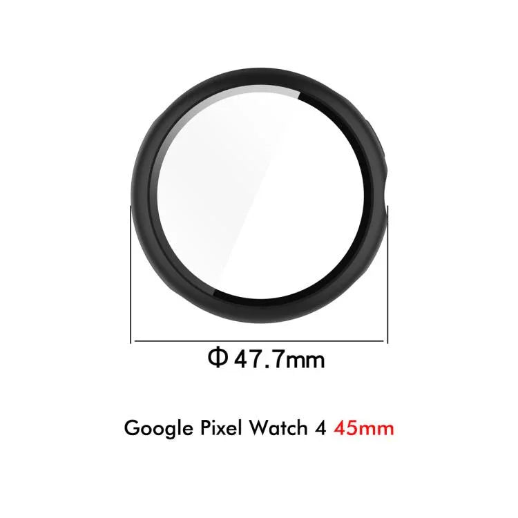 ENKAY Hat-Prince Vollflächige Schutzfolie aus gehärtetem Glas mit integrierter PC-Schutzhülle für Google Pixel Watch 4 (45 mm) und Google Pixel Watch 4 (41 mm)