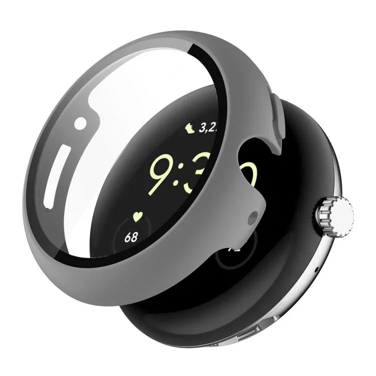 ENKAY Hat-Prince Vollflächige Schutzfolie aus gehärtetem Glas mit integrierter PC-Schutzhülle für Google Pixel Watch 4 (45 mm) und Google Pixel Watch 4 (41 mm)
