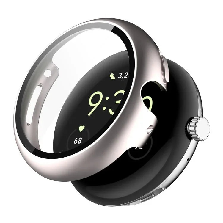 ENKAY Hat-Prince Vollflächige Schutzfolie aus gehärtetem Glas mit integrierter PC-Schutzhülle für Google Pixel Watch 4 (45 mm) und Google Pixel Watch 4 (41 mm)