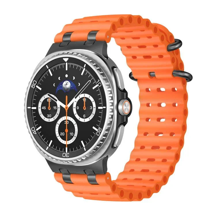 Atmungsaktives Silikonarmband mit Löchern, schwarzer Ringschnalle, passend für Samsung Galaxy Watch8 / Watch8 Classic