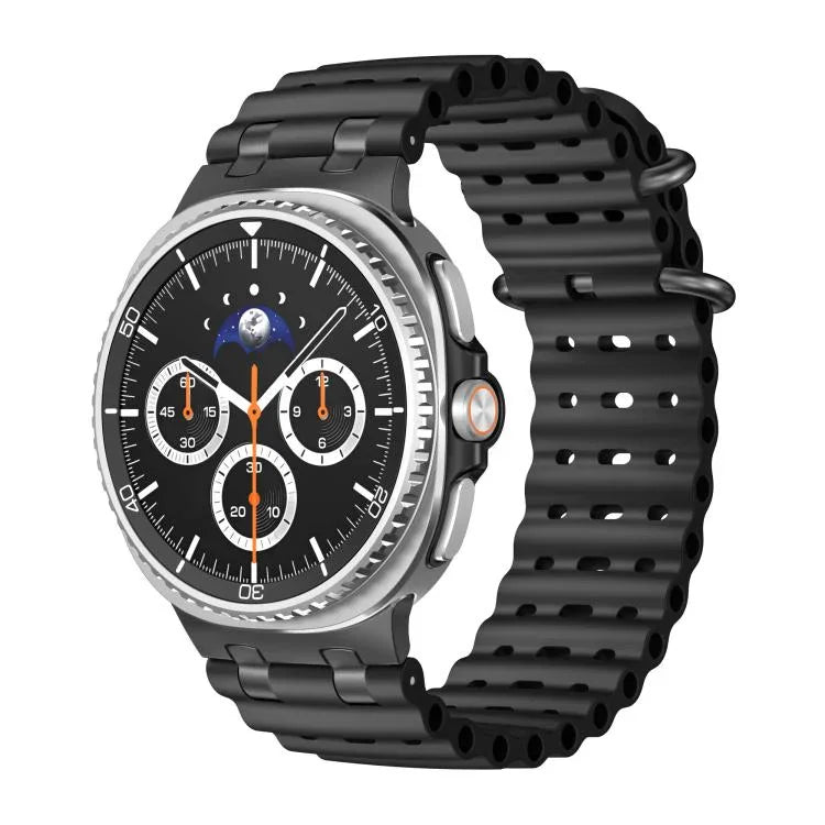 Atmungsaktives Silikonarmband mit Löchern, schwarzer Ringschnalle, passend für Samsung Galaxy Watch8 / Watch8 Classic