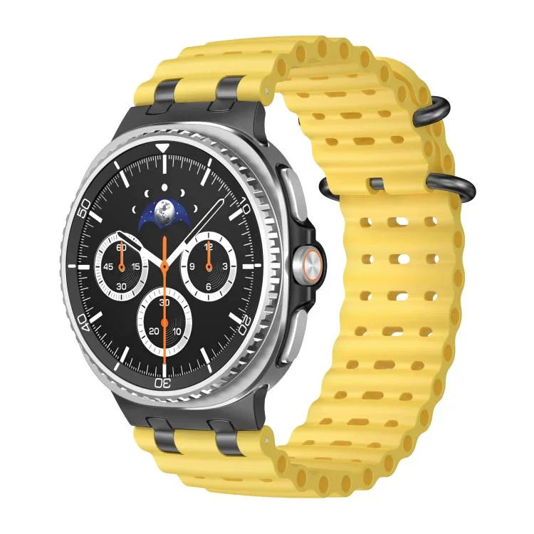 Atmungsaktives Silikonarmband mit Löchern, schwarzer Ringschnalle, passend für Samsung Galaxy Watch8 / Watch8 Classic