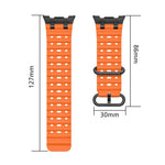 Atmungsaktives Silikonarmband mit Löchern, schwarzer Ringschnalle, passend für Samsung Galaxy Watch8 / Watch8 Classic