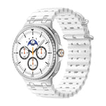 Atmungsaktives Silikonarmband mit Löchern, silbernem Ringverschluss, passend für Samsung Galaxy Watch8 / Watch8 Classic