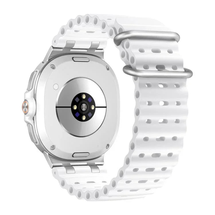 Atmungsaktives Silikonarmband mit Löchern, silbernem Ringverschluss, passend für Samsung Galaxy Watch8 / Watch8 Classic