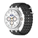 Atmungsaktives Silikonarmband mit Löchern, silbernem Ringverschluss, passend für Samsung Galaxy Watch8 / Watch8 Classic