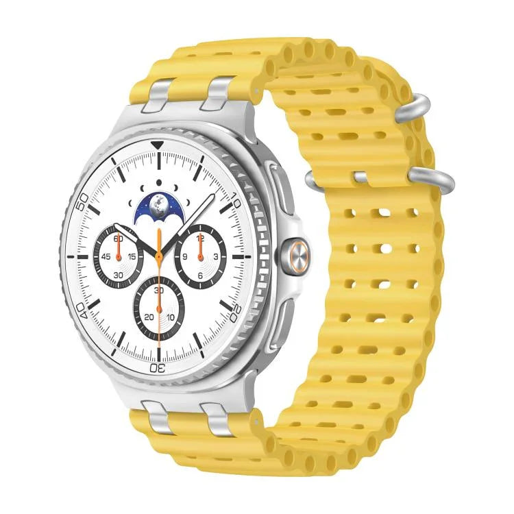 Atmungsaktives Silikonarmband mit Löchern, silbernem Ringverschluss, passend für Samsung Galaxy Watch8 / Watch8 Classic