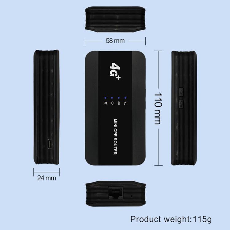 M10-LW mit RJ45-Anschluss, WPS-Funktion, SIM-Kartensteckplatz, WIFI6, tragbarer 4G Router, WLAN Hotspot, US-Version, M10-LW