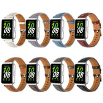 Silbernes, konkaves Lederarmband mit Dornschließe, passend für Samsung Galaxy Fit 3