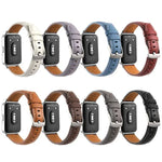 Silbernes, konkaves Lederarmband mit Dornschließe, passend für Samsung Galaxy Fit 3