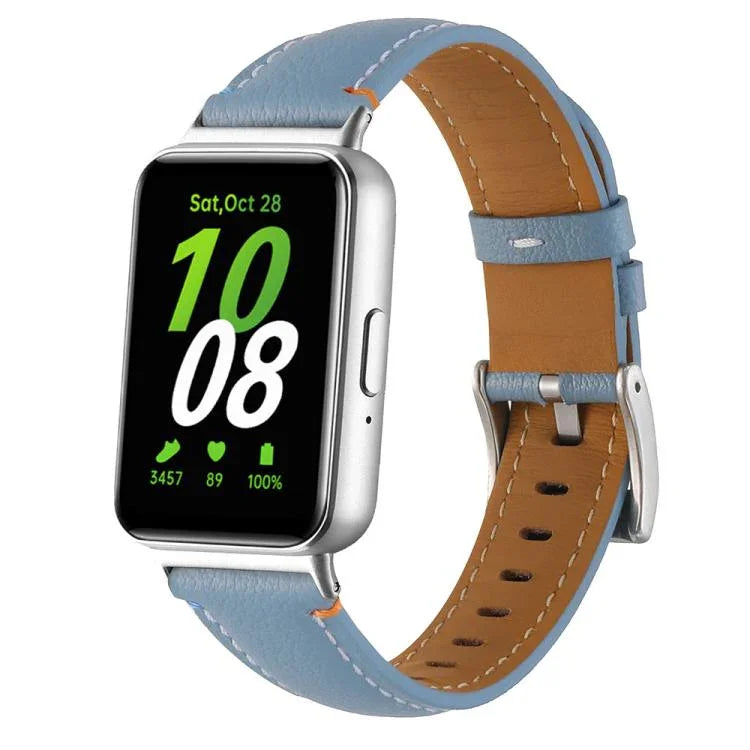 Genähtes, spitz zulaufendes Lederarmband für Samsung Galaxy Fit 3