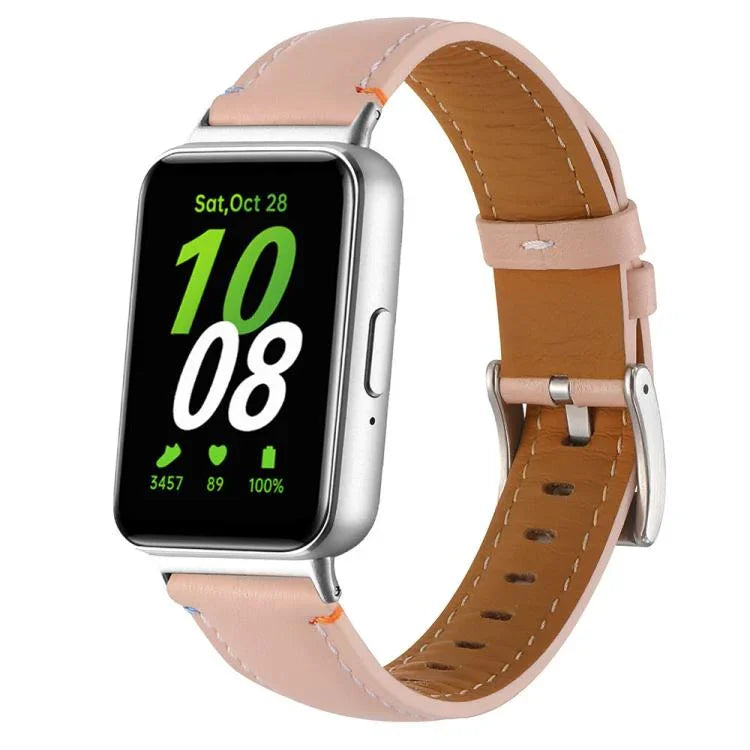 Genähtes, spitz zulaufendes Lederarmband für Samsung Galaxy Fit 3