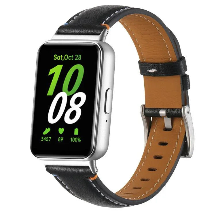 Genähtes, spitz zulaufendes Lederarmband für Samsung Galaxy Fit 3