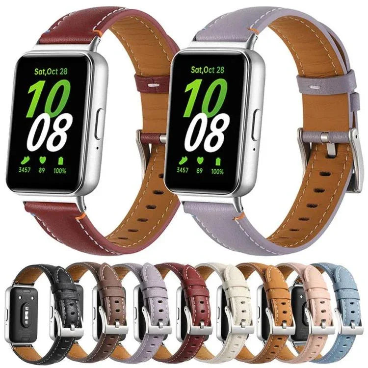 Genähtes, spitz zulaufendes Lederarmband für Samsung Galaxy Fit 3