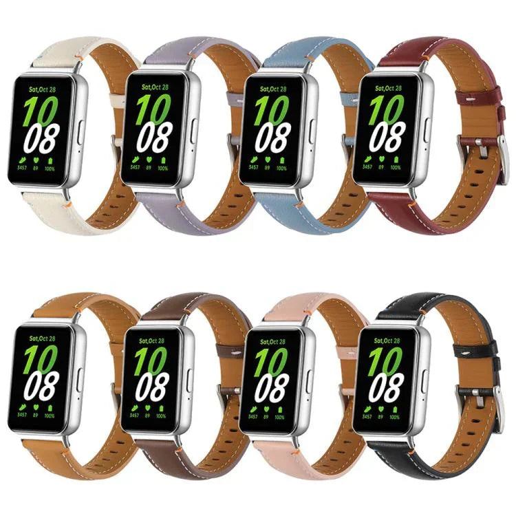 Genähtes, spitz zulaufendes Lederarmband für Samsung Galaxy Fit 3