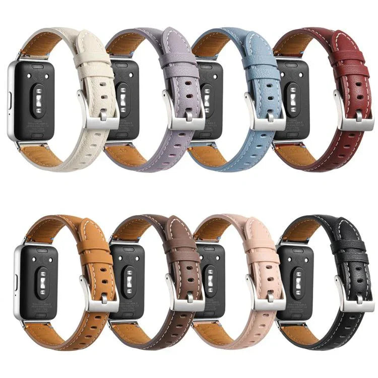 Genähtes, spitz zulaufendes Lederarmband für Samsung Galaxy Fit 3
