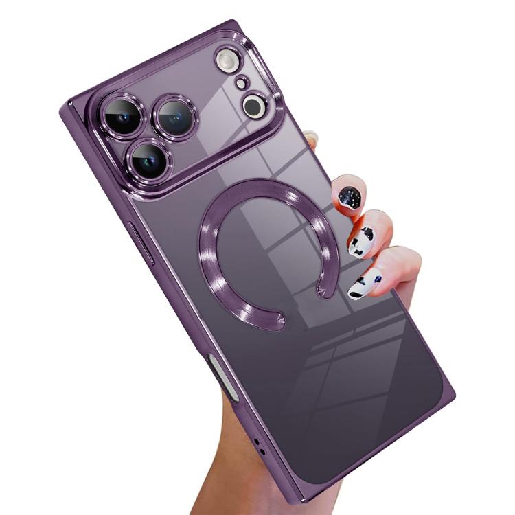 Rechter Winkel Quadratische Galvanisierte CD-Muster TPU MagSafe Handyhülle, Für iPhone 17 Pro Max, Für iPhone 17 Pro, Für iPhone 17, Für iPhone Air, Für iPhone 16 Pro Max, Für iPhone 16 Pro