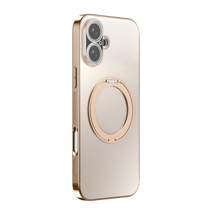 360 Degree Rotating Holder MagSafe Electroplated Phone Case with Lens Cover, For iPhone 17 Pro Max, For iPhone 17 Pro, For iPhone 17, For iPhone Air, For iPhone 16 Pro Max, For iPhone 16 Pro