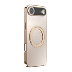 360 Degree Rotating Holder MagSafe Electroplated Phone Case with Lens Cover, For iPhone 17 Pro Max, For iPhone 17 Pro, For iPhone 17, For iPhone Air, For iPhone 16 Pro Max, For iPhone 16 Pro