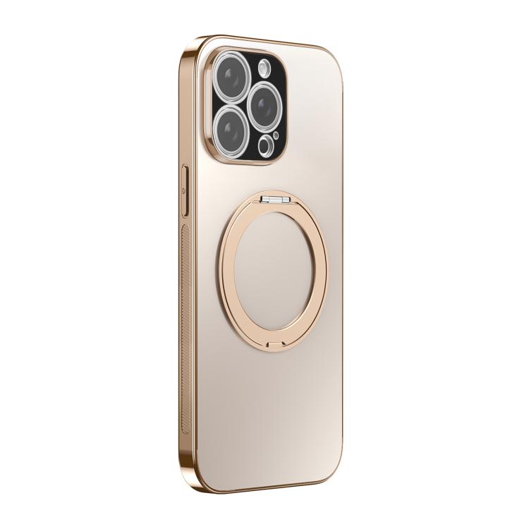 360 Degree Rotating Holder MagSafe Electroplated Phone Case with Lens Cover, For iPhone 17 Pro Max, For iPhone 17 Pro, For iPhone 17, For iPhone Air, For iPhone 16 Pro Max, For iPhone 16 Pro