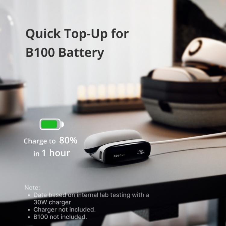 BOBOVR PD100 30W Schnelllade-Hub für BOBOVR B100 Akkupack Erweiterungs-Dockingstation mit integriertem Typ-C Kabel, PD100