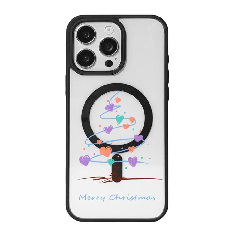 Weihnachtsserie Starke Magnetische Schwarz Lackierte Rand-Handyhülle, Für iPhone 16 Pro Max, Für iPhone 16 Pro, Für iPhone 16