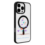 Christmas Series Strong Magnetic Painted Black Edge Phone Case, For iPhone 16 Pro Max, For iPhone 16 Pro, For iPhone 16