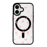 Christmas Series Strong Magnetic Painted Black Edge Phone Case, For iPhone 16 Pro Max, For iPhone 16 Pro, For iPhone 16