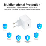 A3365 PD40W USB-C / Typ-C Ladegerät mit Typ-C zu Typ-C Datenkabel, EU Stecker, EU Stecker + 1m Typ-C Kabel, EU Stecker + 2m Typ-C Kabel