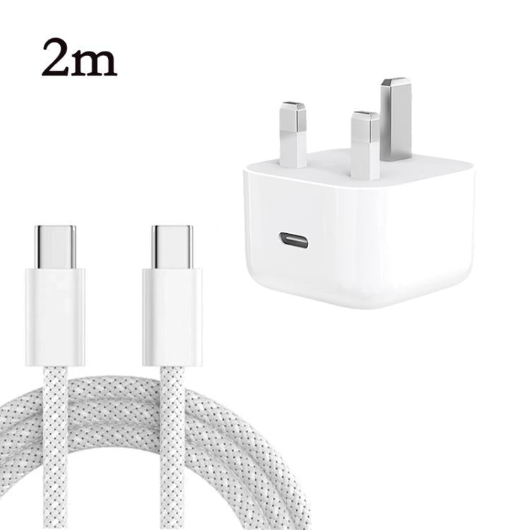 A3365 PD40W USB-C / Typ-C Ladegerät mit Typ-C auf Typ-C Datenkabel, UK Stecker, UK Stecker + 1m Typ-C Kabel, UK Stecker + 2m Typ-C Kabel