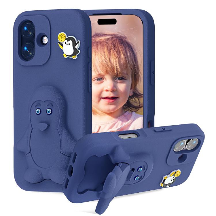 Pinguin Baby EVA stoßfeste Handyhülle mit Halterung, Für iPhone 17 Pro Max, Für iPhone 17 Pro, Für iPhone 17, Für iPhone Air, Für iPhone 16 Pro Max, Für iPhone 16 Pro, Für iPhone 16, Für iPhone 15 Pro Max