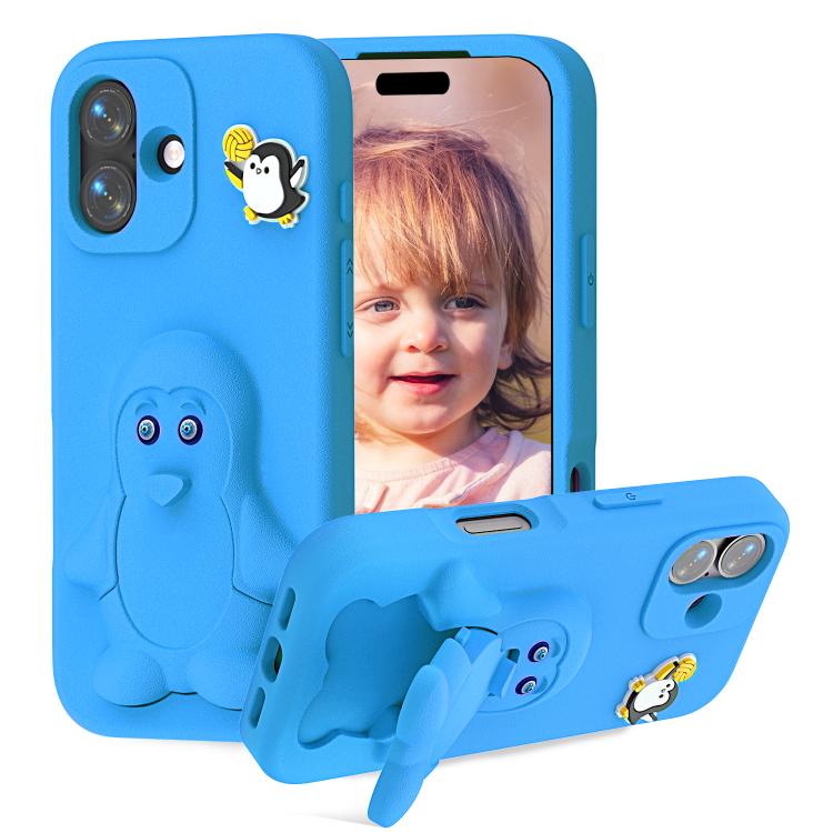 Pinguin Baby EVA stoßfeste Handyhülle mit Halterung, Für iPhone 17 Pro Max, Für iPhone 17 Pro, Für iPhone 17, Für iPhone Air, Für iPhone 16 Pro Max, Für iPhone 16 Pro, Für iPhone 16, Für iPhone 15 Pro Max