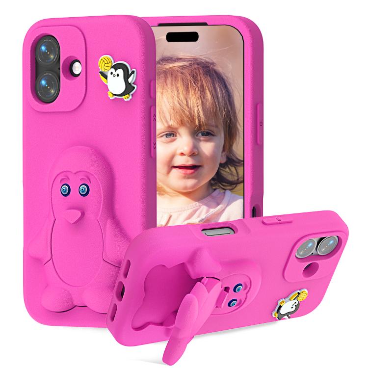 Pinguin Baby EVA stoßfeste Handyhülle mit Halterung, Für iPhone 17 Pro Max, Für iPhone 17 Pro, Für iPhone 17, Für iPhone Air, Für iPhone 16 Pro Max, Für iPhone 16 Pro, Für iPhone 16, Für iPhone 15 Pro Max