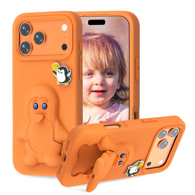 Pinguin Baby EVA stoßfeste Handyhülle mit Halterung, Für iPhone 17 Pro Max, Für iPhone 17 Pro, Für iPhone 17, Für iPhone Air, Für iPhone 16 Pro Max, Für iPhone 16 Pro, Für iPhone 16, Für iPhone 15 Pro Max